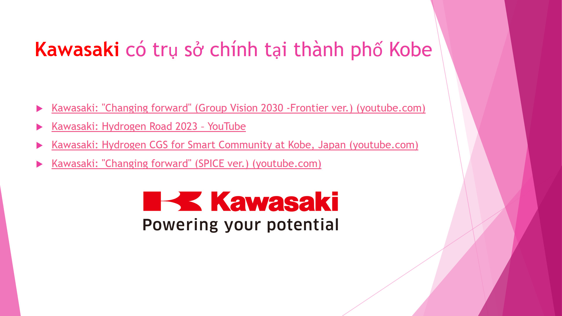 May be an image of text that says 'Kawasaki có trụ sở SỞ chinh tại thành phố Kobe Kawasaki: 